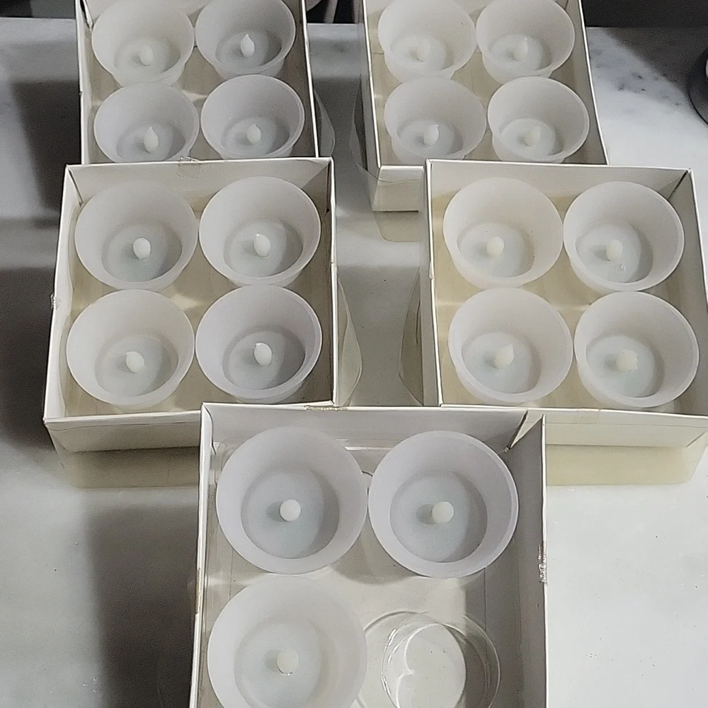 Set of Flameless LED Flickering Tea Light Candles